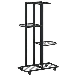 vidaXL &Beta;ά&sigma;&eta; &Lambda;&omicron;&upsilon;&lambda;&omicron;&upsilon;&delta;&iota;ώ&nu; 4 &Epsilon;&pi;&iota;&pi;έ&delta;&omega;&nu; &mu;&epsilon; &Rho;ό&delta;&epsilon;&sigmaf; 44x23x80 &epsilon;&kappa;. &Mu;&alpha;ύ&rho;&eta; &Sigma;ί&delta;&epsilon;&rho;&omicron;