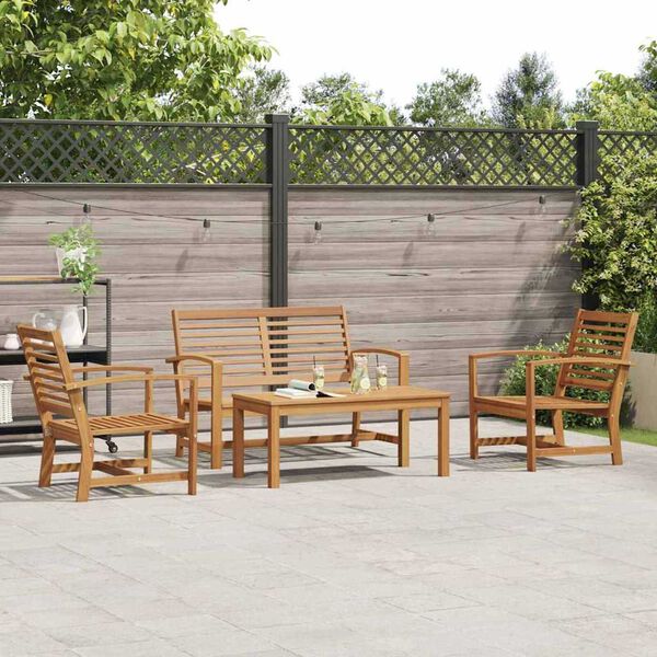 Σετ Καναπέ Κήπου 4 pcs Φυσικό Μασίφ ξύλο teak