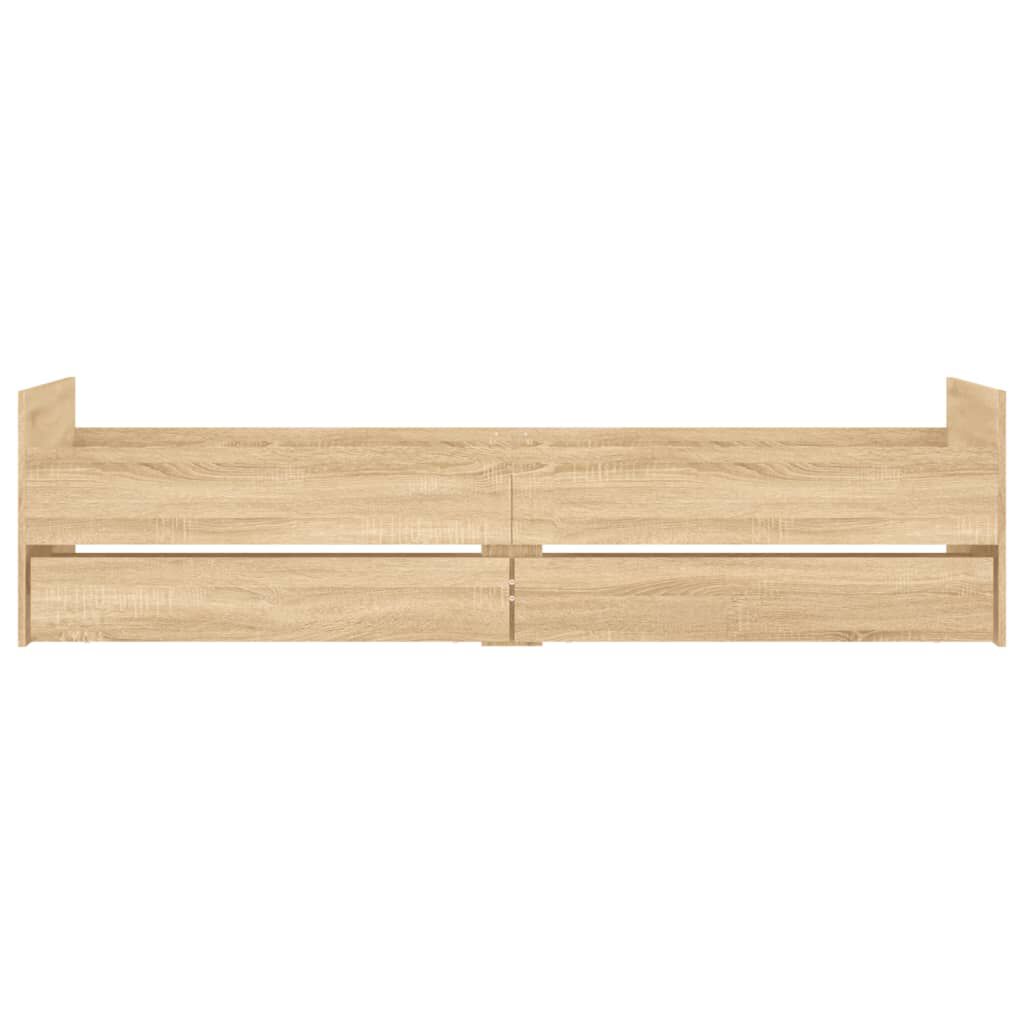 vidaXL Πλαίσιο Κρεβατιού Με Συρτάρια Sonoma Δρυς 75x190εκ Small Single