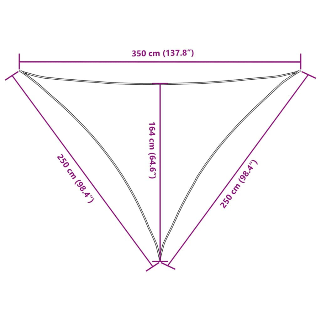 vidaXL Πανί Σκίασης Τρίγωνο Πορτοκαλί 2,5x2,5x3,5 μ. από Ύφασμα Oxford