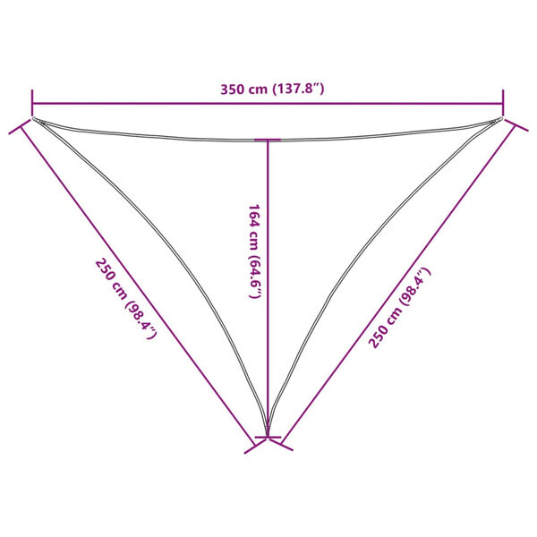 vidaXL Πανί Σκίασης Τρίγωνο Πορτοκαλί 2,5x2,5x3,5 μ. από Ύφασμα Oxford
