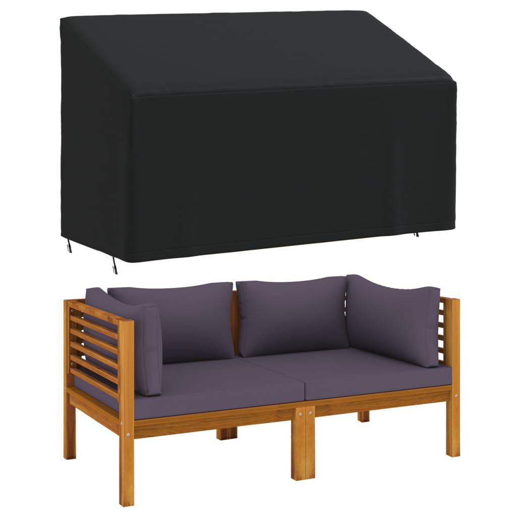 vidaXL Κάλυμμα Τριθέσιου Πάγκου Μαύρο 165x70x65/94εκ Ύφ. Oxford 420D
