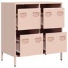 vidaXL Ντουλάπι Ροζ 68x39x73,5 εκ. από Χάλυβα Ψυχρής Έλασης