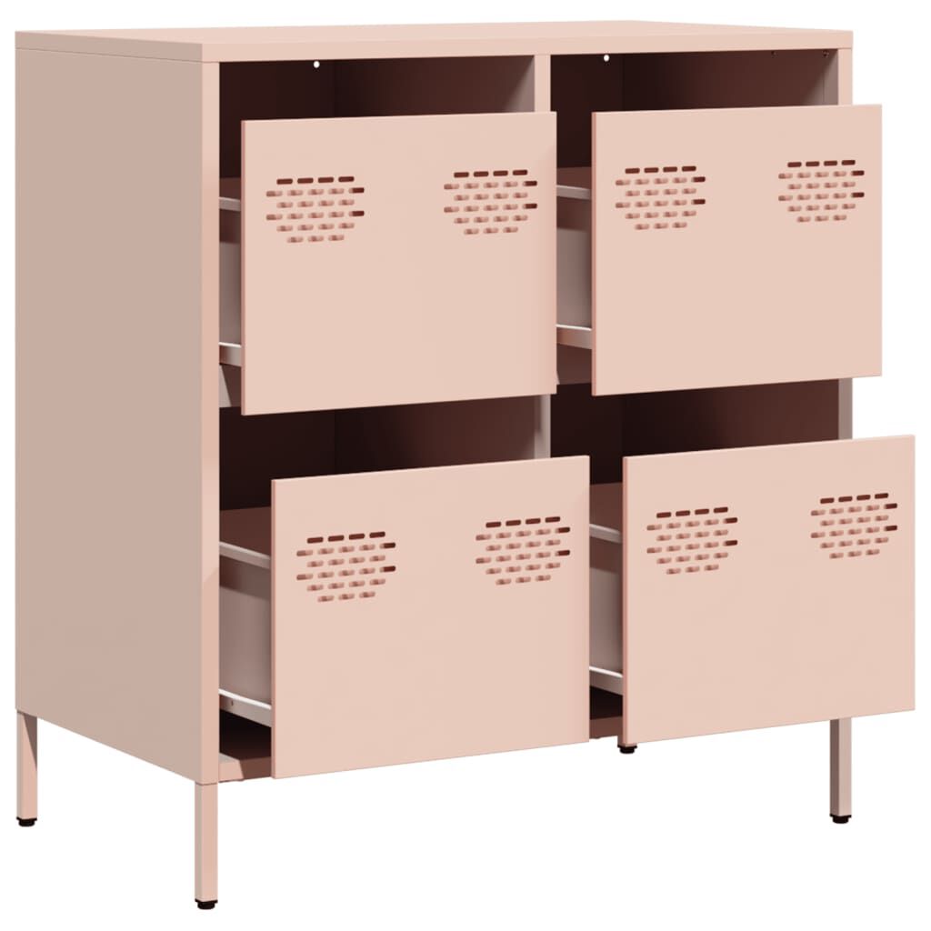 vidaXL Ντουλάπι Ροζ 68x39x73,5 εκ. από Χάλυβα Ψυχρής Έλασης