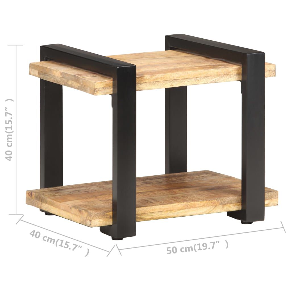 vidaXL Κομοδίνο 50 x 40 x 40 εκ. από Ακατέργαστο Ξύλο Μάνγκο