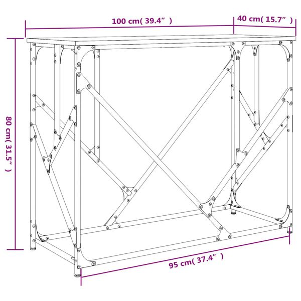 vidaXL Τραπέζι Κονσόλα Sonoma Δρυς 100x40x80 εκ. Επεξεργασμένο Ξύλο