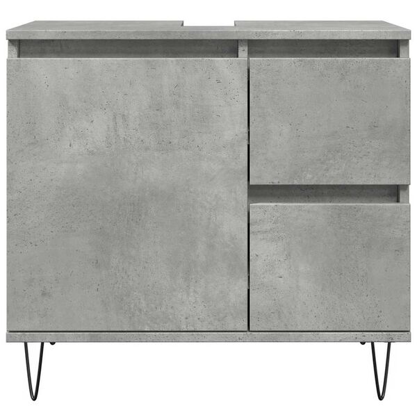vidaXL Ντουλάπι Μπάνιου Γκρι Σκυροδέματος 65x33x60 εκ. Επεξ. Ξύλο