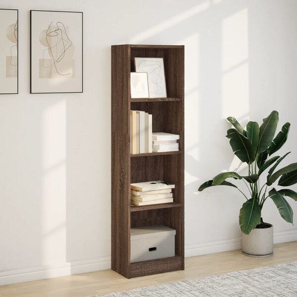 vidaXL Βιβλιοθήκη Καφέ Δρυς 40x24x143 εκ. από Επεξεργασμένο Ξύλο