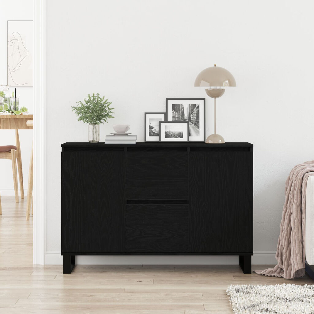 vidaXL Μπουφές Μαύρο Δρυς 104x35x70 εκ Κατασκευασμένο Ξύλο