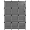 vidaXL Κύβοι Αποθ. & Οργάνωσης με Πόρτες 12 τεμ. Μαύροι Πολυπρ/λένιο