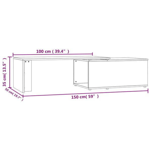 vidaXL Τραπεζάκι Σαλονιού Sonoma Δρυς 150x50x35 εκ. από Επεξ. Ξύλο