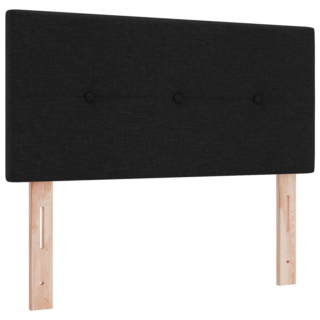 vidaXL κρεβάτι Box Spring με στρώμα & LED μαύρο 120x200 εκ. ύφασμα
