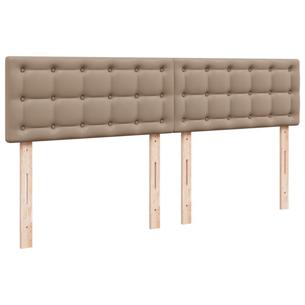 vidaXL Κρεβάτι Boxspring με Στρώμα Καπουτσίνο 200x200εκ.από Συνθ.Δέρμα