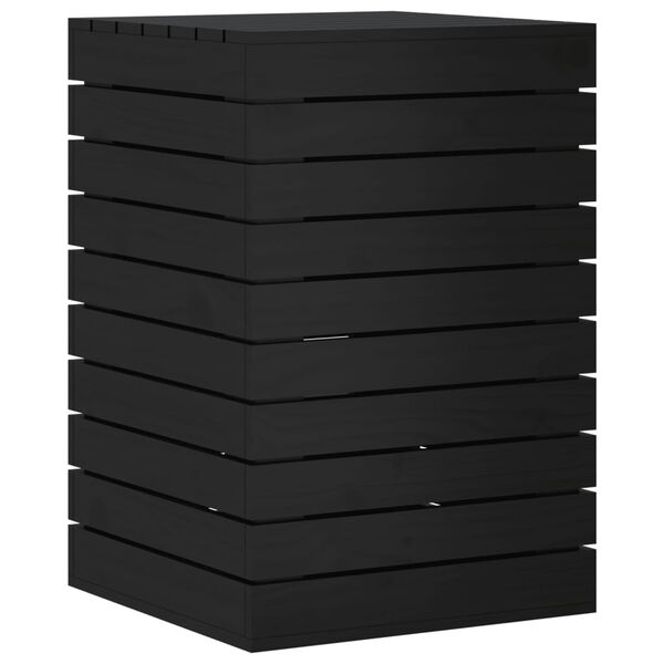 vidaXL Καλάθι Ρούχων Μαύρο 44 x 44 x 66 εκ. από Μασίφ Ξύλο Πεύκου