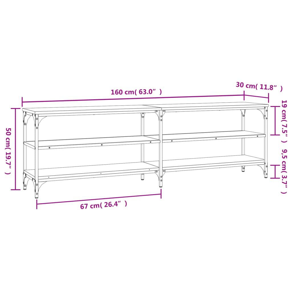 vidaXL Έπιπλο Τηλεόρασης Γκρι Sonoma 160x30x50 εκ. από Επεξεργ. Ξύλο