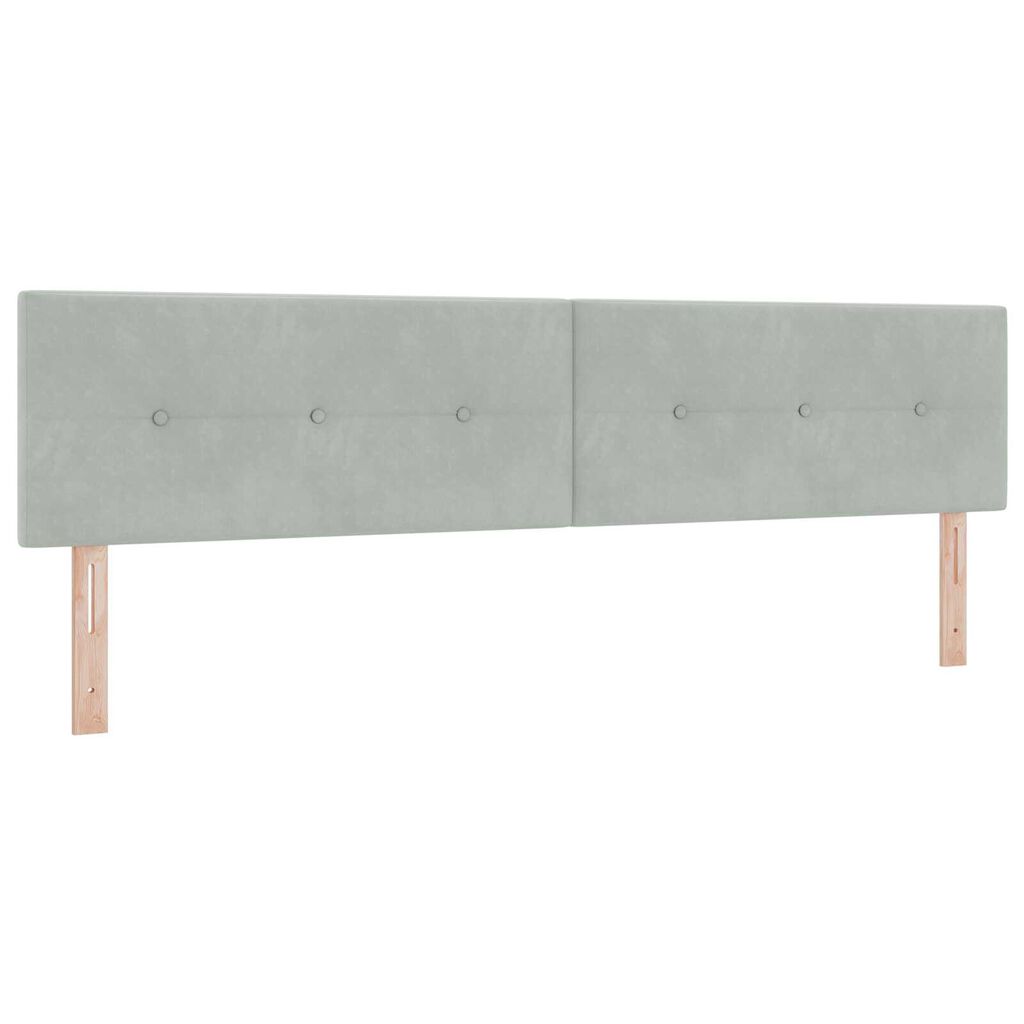 vidaXL Κρεβάτι Box Spring με Στρώμα & LED Φωτισμός Γκρι 200x200 εκ Βελούδο
