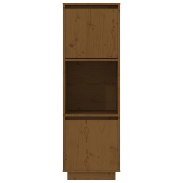 vidaXL Ντουλάπι Ψηλό Μελί 38 x 35 x 117 εκ. από Μασίφ Ξύλο Πεύκου