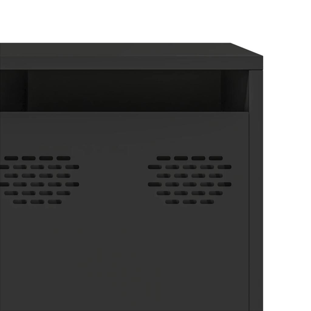 vidaXL Έπιπλο Τηλεόρασης Μαύρο 202x39x43,5 εκ. Χάλυβας Ψυχρής Έλασης