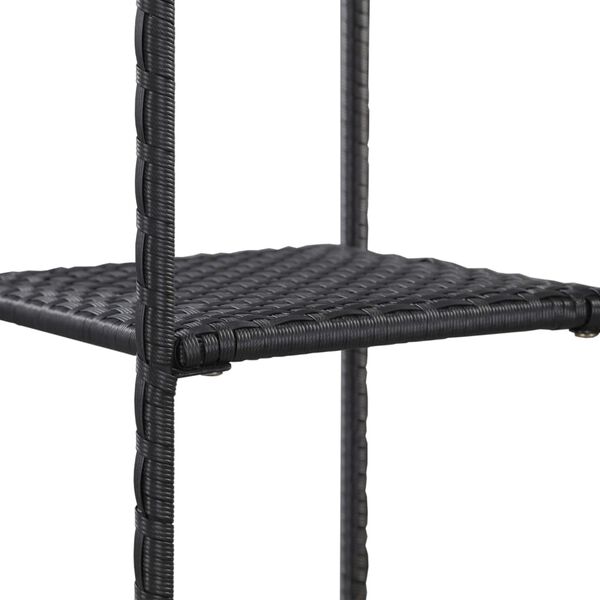 vidaXL Ραφιέρα Αποθήκευσης Μαύρη 30x30x150 εκ. από Συνθετικό Ρατάν