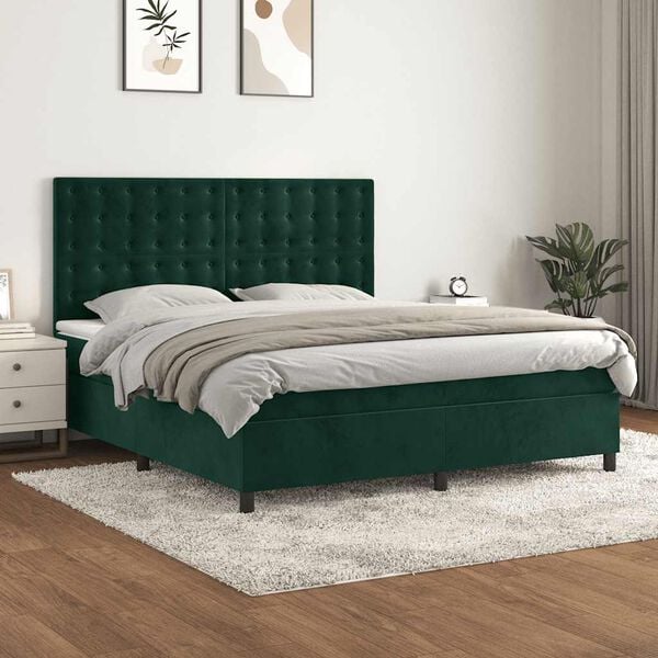 vidaXL &Kappa;&rho;&epsilon;&beta;ά&tau;&iota; Boxspring &mu;&epsilon; &Sigma;&tau;&rho;ώ&mu;&alpha; &Sigma;&kappa;&omicron;ύ&rho;&omicron; &Pi;&rho;ά&sigma;&iota;&nu;&omicron; 160x200&epsilon;&kappa;. &Beta;&epsilon;&lambda;&omicron;ύ&delta;&iota;&nu;&omicron;