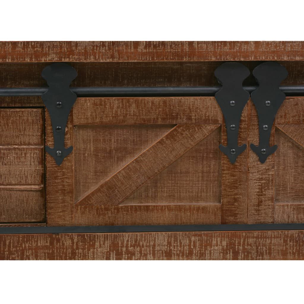 vidaXL Τραπέζι Κονσόλα Καφέ 131 x 35,5 x 75 εκ. από Μασίφ Ξύλο Ελάτης