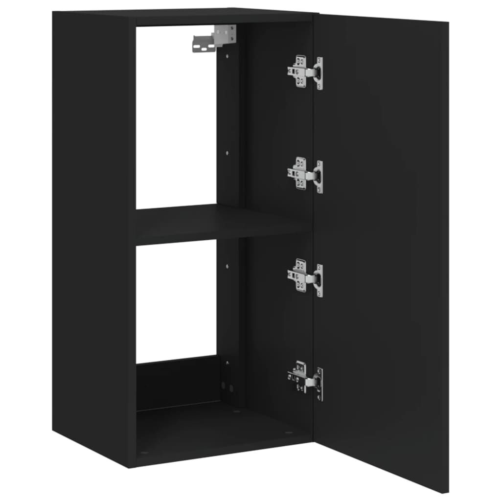 vidaXL Έπιπλο Τοίχου Τηλεόρασης με LED Μαύρο 40,5x35x80 εκ.