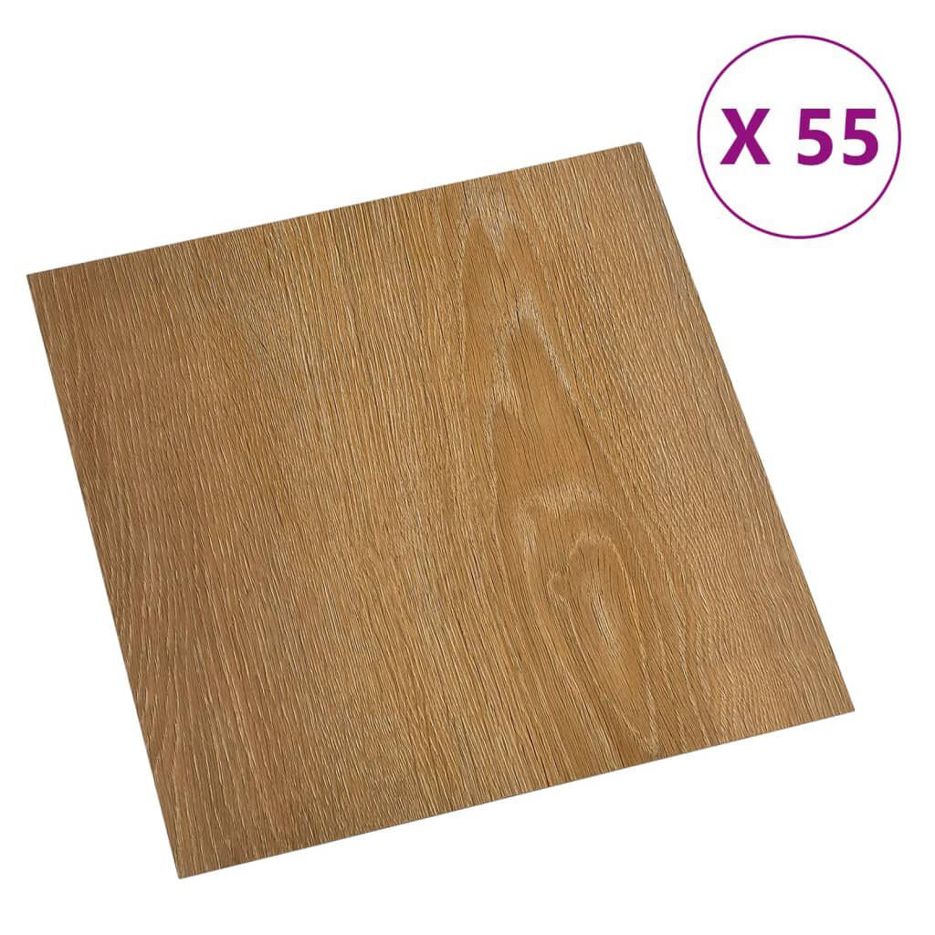 vidaXL Δάπεδο Αυτοκόλλητο Καφέ 55 τεμ. 5,11 μ² από PVC