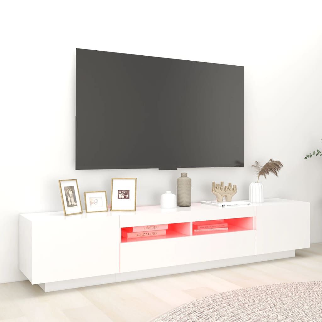 vidaXL Έπιπλο Τηλεόρασης με LED Λευκό 200 x 35 x 40 εκ.