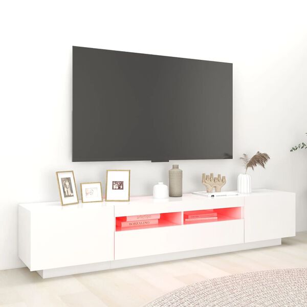 vidaXL Έπιπλο Τηλεόρασης με LED Λευκό 200 x 35 x 40 εκ.