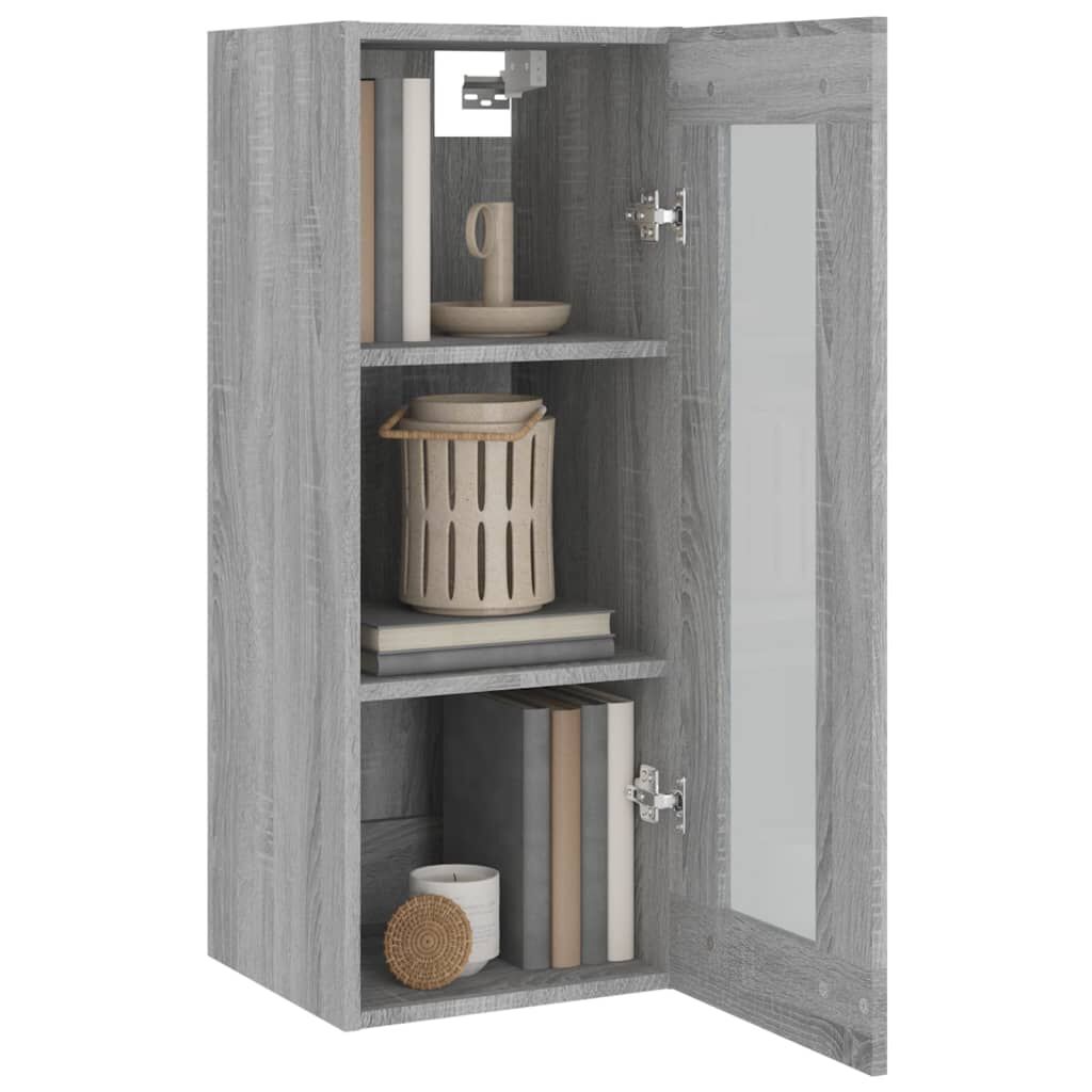 vidaXL Ντουλάπι Τοίχου Κρεμαστό Γκρι sonoma 34,5x34x90 εκ.