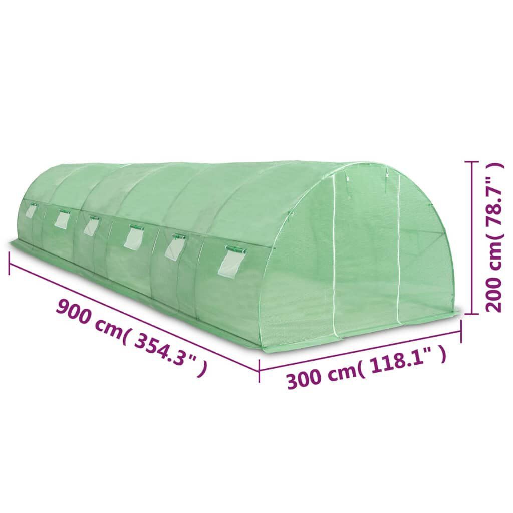 vidaXL Θερμοκήπιο 27 μ² 900 x 300 x 200 εκ.