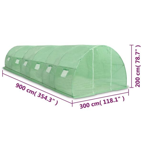 vidaXL Θερμοκήπιο 27 μ² 900 x 300 x 200 εκ.