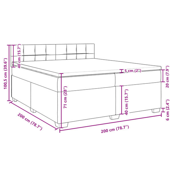 vidaXL Κρεβάτι Boxspring με Στρώμα Μπλε 200x200 εκ. Υφασμάτινο