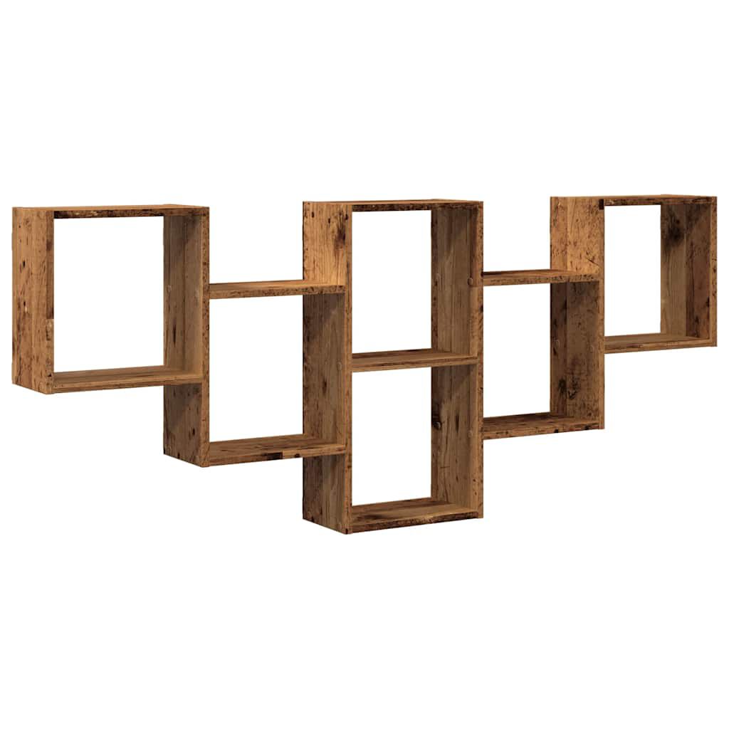 vidaXL Ράφι τοίχου Παλιό ξύλο 159x18x66 cm Κατασκευασμένο ξύλο