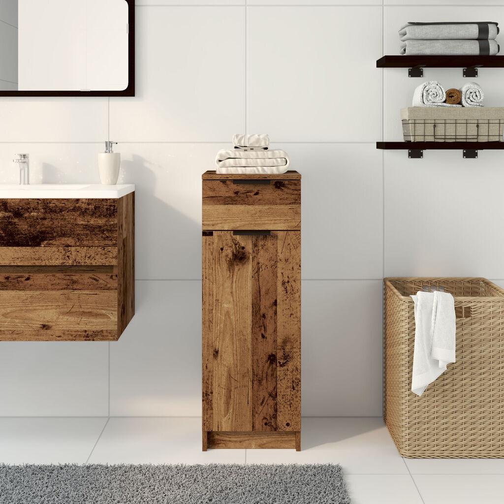 vidaXL Ντουλάπι Μπάνιου Παλιού Ξύλου 32x34x90 εκ. Κατασκευασμένο Ξύλο