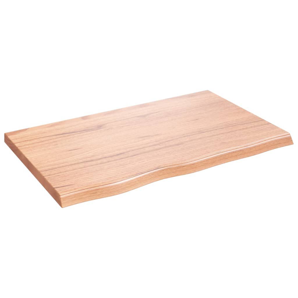vidaXL Επιφ Τραπεζιού Αν Καφέ 80x50x(2-4)εκ. Επεξ. Μασίφ Ξύλο Δρυός