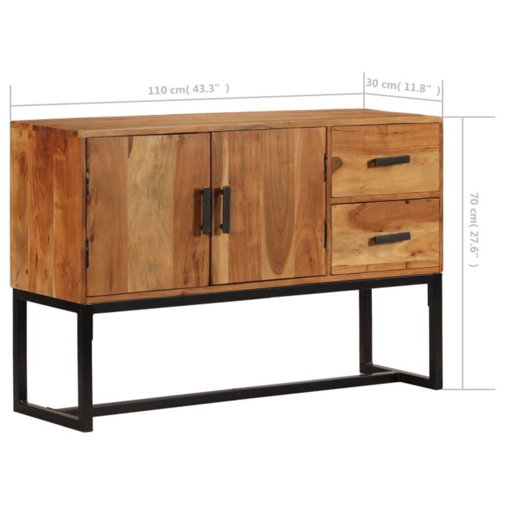 vidaXL Ντουλάπι Καφέ 110x30x70 εκ. από Μασίφ Ξύλο Ακακίας
