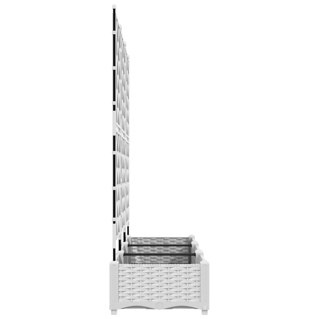 vidaXL Γλάστρα Κήπου με Πλέγμα 3 τμχ Λευκή 120x40x125.5 εκ