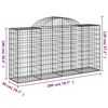 vidaXL Συρματοκιβώτια Τοξωτά 5 τεμ. 200x50x100/120 εκ. Γαλβαν. Ατσάλι