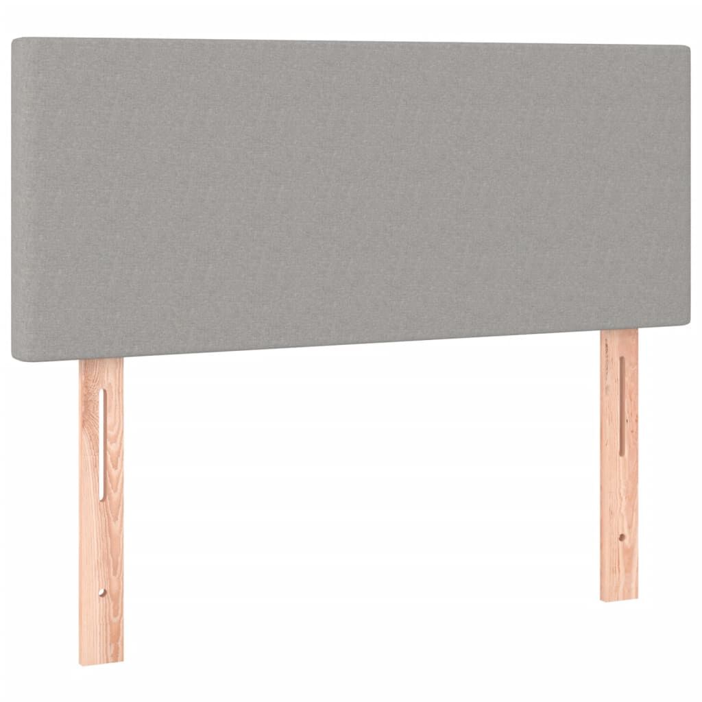 vidaXL Κρεβάτι Boxspring με Στρώμα & LED Αν.Γκρι 80x200 εκ. Υφασμάτινο