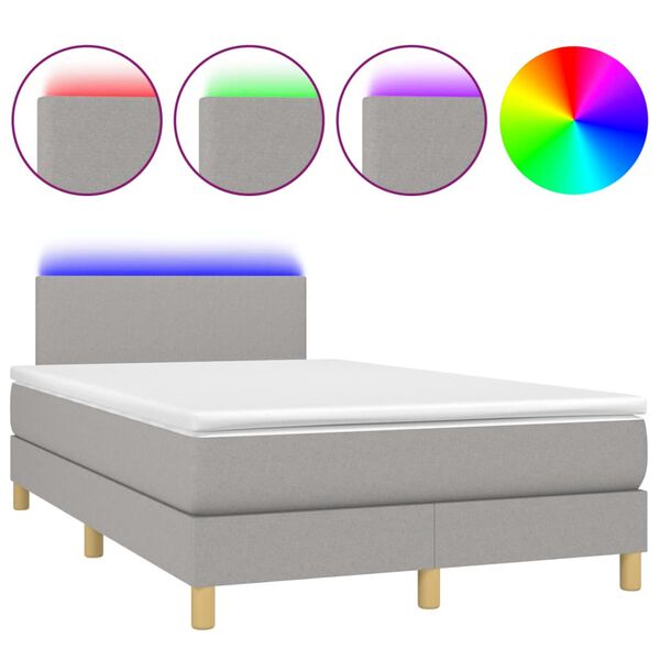vidaXL &Kappa;&rho;&epsilon;&beta;ά&tau;&iota; Boxspring &mu;&epsilon; &Sigma;&tau;&rho;ώ&mu;&alpha; & LED &Alpha;&nu;.&Gamma;&kappa;&rho;&iota; 120x200 &epsilon;&kappa; &Upsilon;&phi;&alpha;&sigma;&mu;ά&tau;&iota;&nu;&omicron;