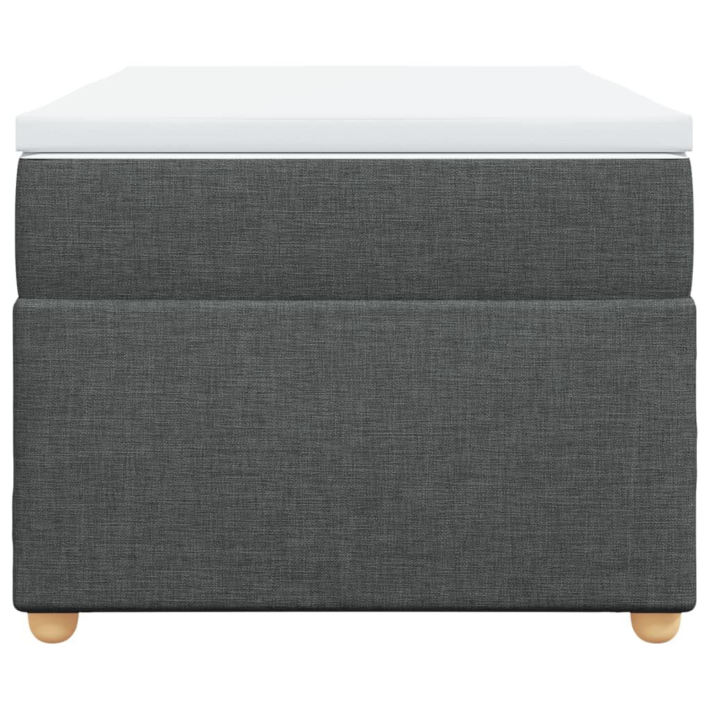 vidaXL Κρεβάτι Boxspring με Στρώμα Σκούρο Γκρι 90x200 εκ. Υφασμάτινο