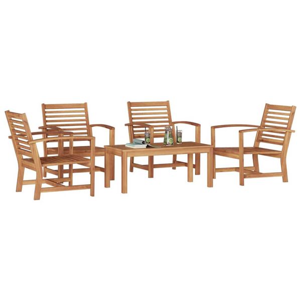 Σετ Καναπέ Κήπου 5 pcs Φυσικό Μασίφ ξύλο teak