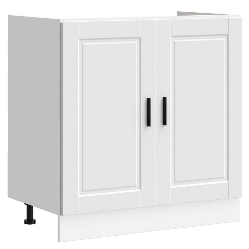 vidaXL Βάση νιπτήρα 2 pcs Λευκό 80 x 46 x 84.5 εκ. Επεξεργασμένο ξύλο