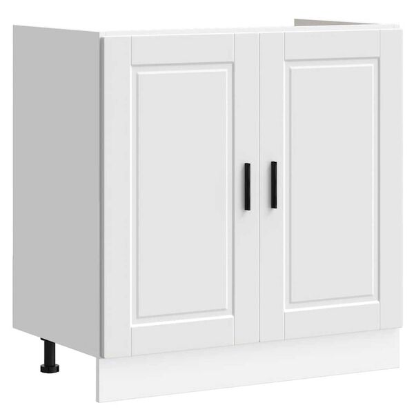 vidaXL Βάση νιπτήρα 2 pcs Λευκό 80 x 46 x 84.5 εκ. Επεξεργασμένο ξύλο