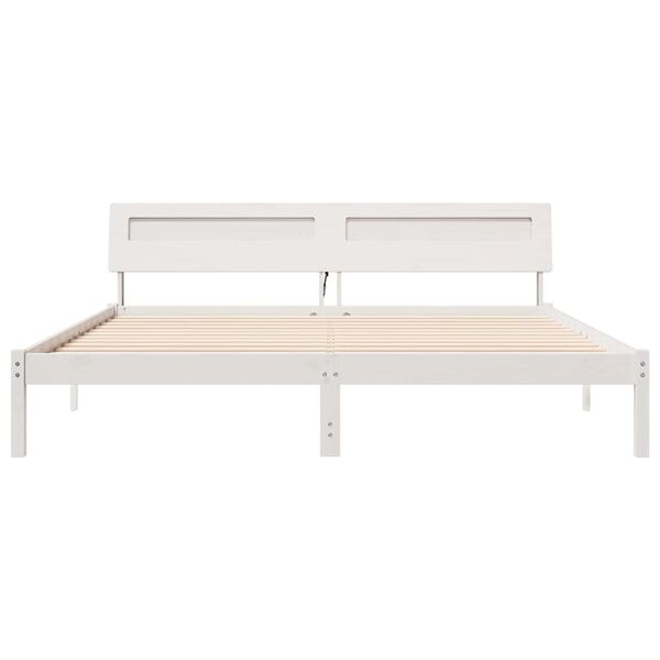 vidaXL Σκελετός Κρεβατιού Λευκό 180 x 200 cm Μασίφ ξύλο πεύκου