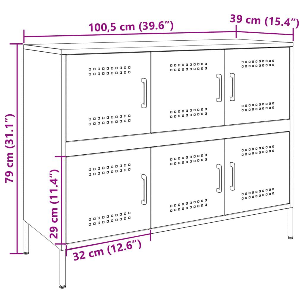 vidaXL Ντουλάπι Ανθρακί 100,5x39x79 εκ. από Χάλυβα