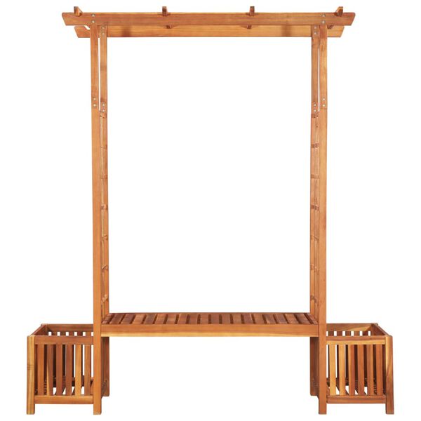 vidaXL Πέργκολα με Παγκάκι και Ζαρντινιέρες από Μασίφ Ξύλο Ακακίας