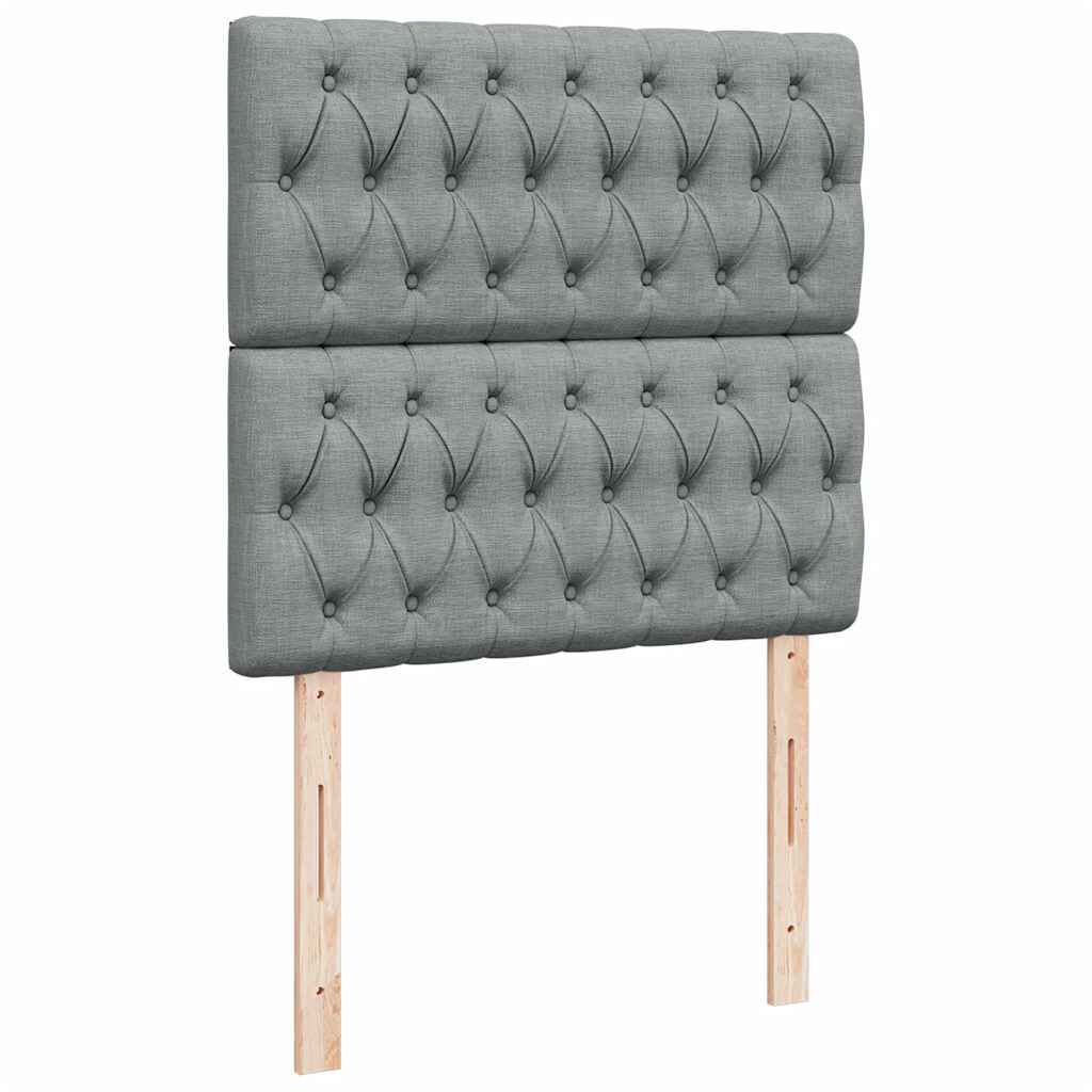 vidaXL Κρεβάτι Boxspring με Στρώμα Ανοιχτό Γκρι 100x200 εκ. Υφασμάτινο