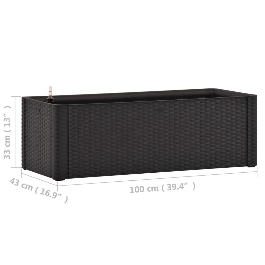 vidaXL Ζαρντινιέρα Κήπου Ανθρακί 100x43x33 εκ. με Αυτόματο Πότισμα
